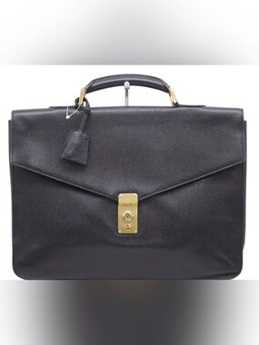 Chanel Vintage Caviar Executive Portfolio Bag with Gold Hardware